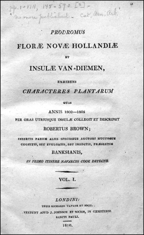 Prodromus Florae Novae Hollandiae et Insulae Van Diemen