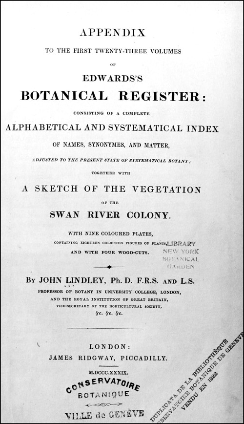 Vegetation of the Swan River Colony